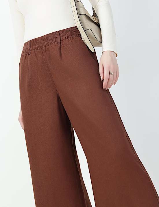 Linen Rich Plain Relaxed Fit Pants