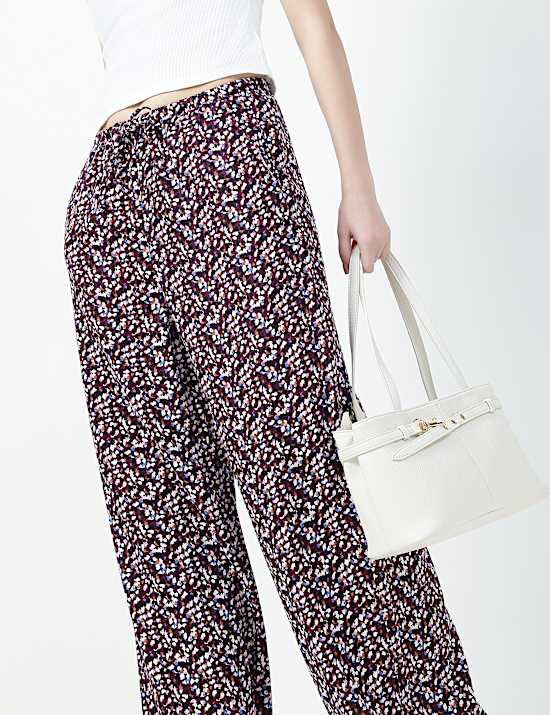 LINEN BLEND WIDE LEG TROUSER