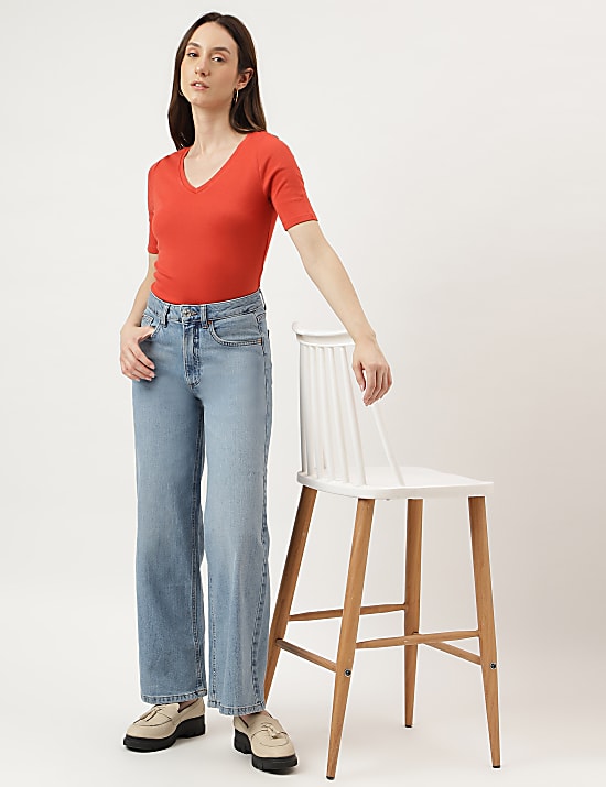 High Waisted Wide Leg Jeans