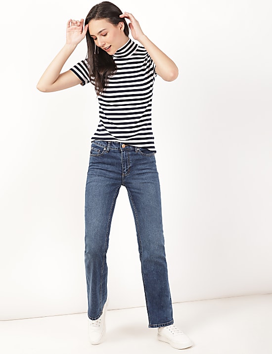 Bootcut Cotton Blend Jeans