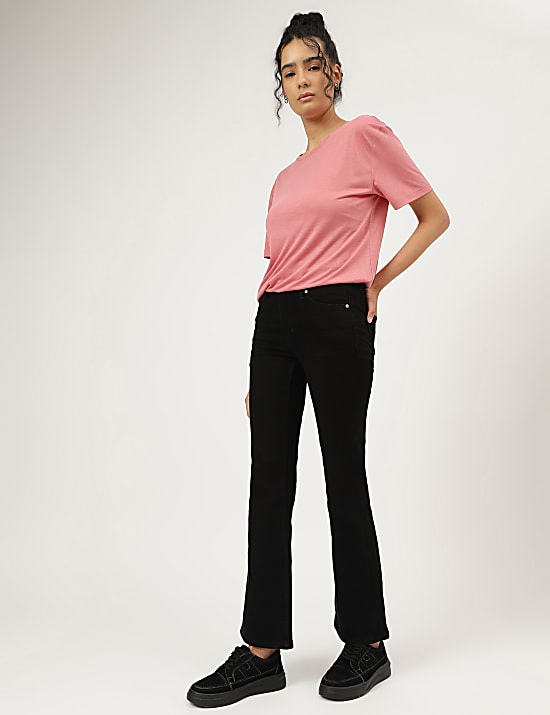 Bootcut Cotton Blend Jeans