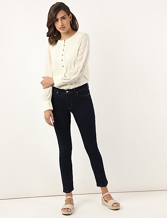 Cotton Mix Plain Slim Fit Jeans