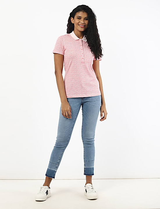 Drop Hem Denim w/Stretch