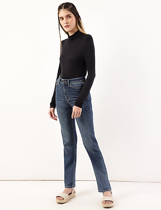 Cotton Mix Plain Straight Fit Jeans
