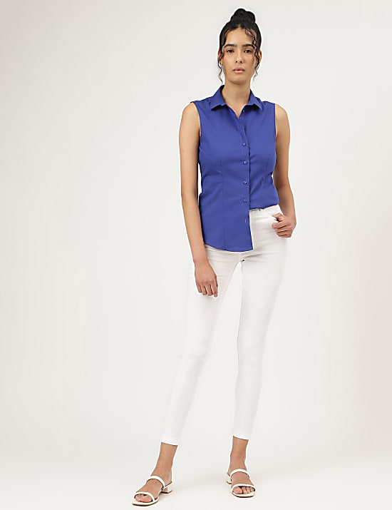 Cotton Mix Plain Slim Fit Jeggings