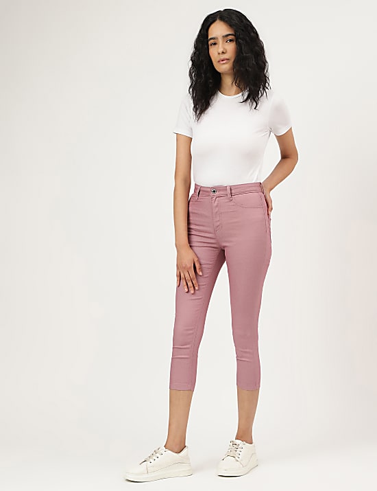 Cotton Mix Plain Slim Fit Jeggings