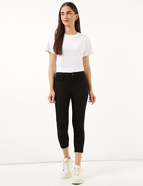 Cotton Mix Plain Slim Fit Jeggings