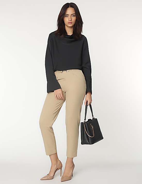 Viscose Mix Tapered Fit Trousers