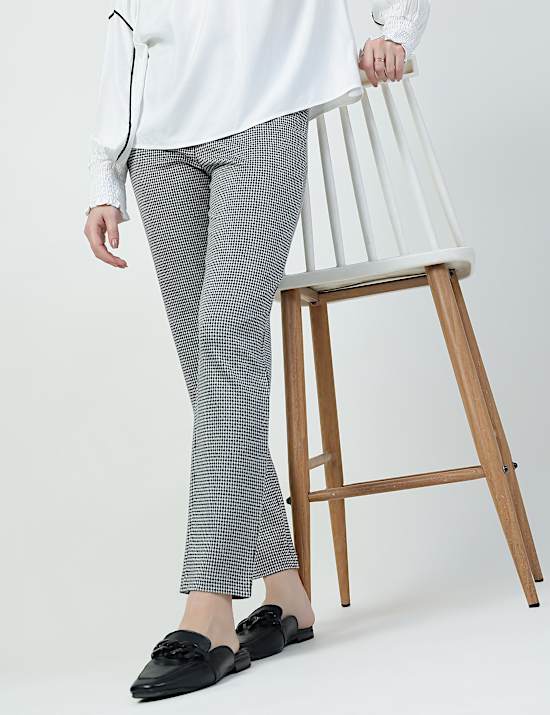 Viscose Rich Check Slim Fit Jeggings