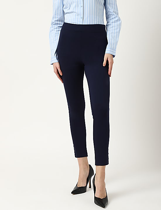 Viscose Blend Solid Ankle Treggings