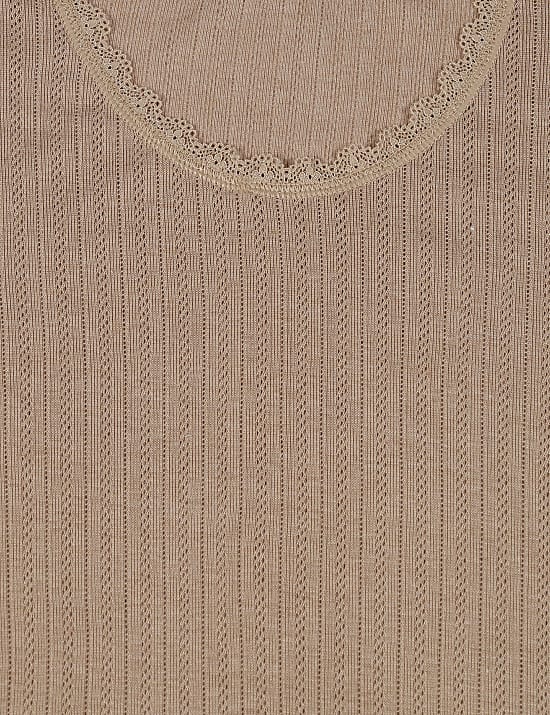 2pk Thermal Short Sleeve Pointelle Tops