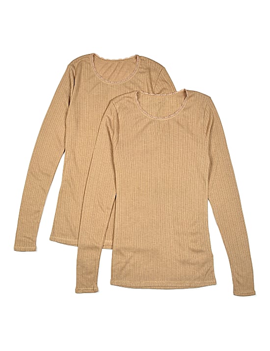 2 Pack Viscose Mix Self Design Shoulder Strap Thermal Camisole