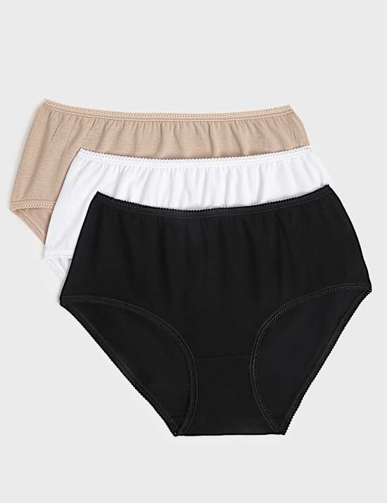 3pk Cotton Rich Midi Knickers