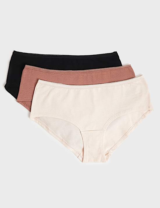 3pk Cotton Rich Low Rise Knickers