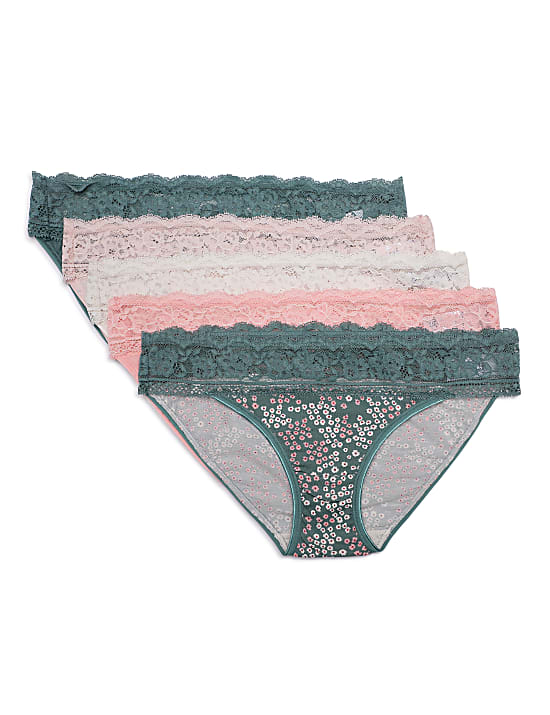 Pack of 5 Printed Lace Trim Knickers