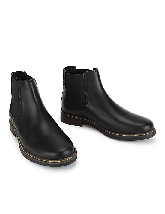 Pure Leather Plain Slip-on Chelsea Boots