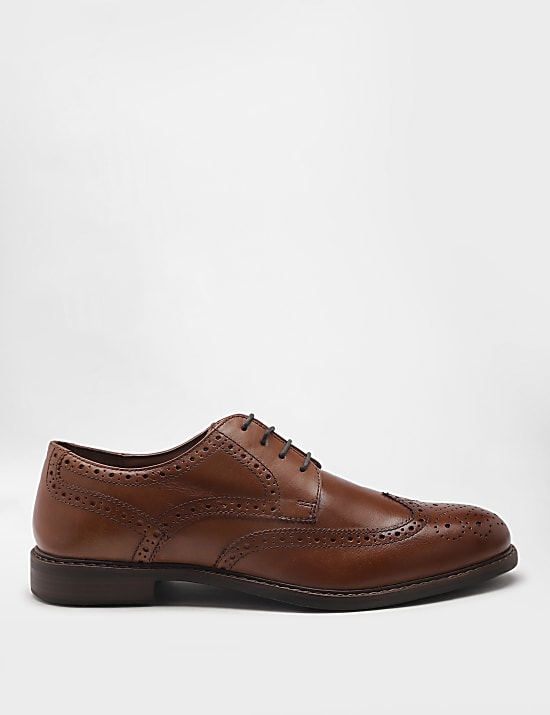 Pure Leather Plain Lace-up Brogues Shoes