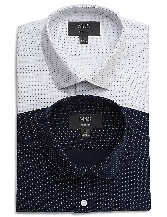 2pk Easy To Iron Design Shirt