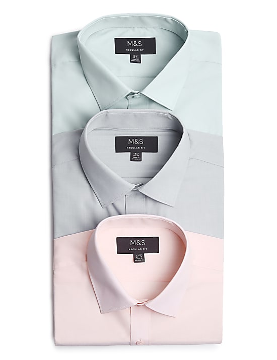 3PK Easy To Iron&nbsp; Solid Shirt