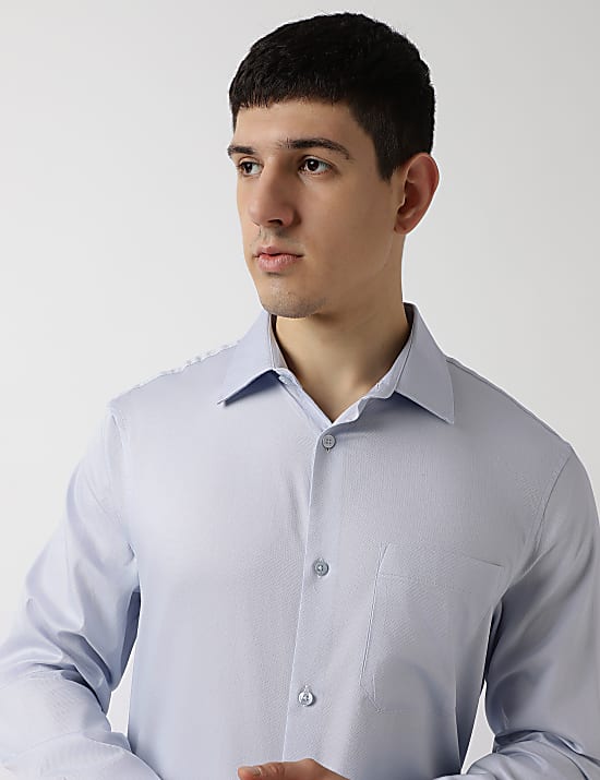 Cotton Rich Spread Collar Shirt
