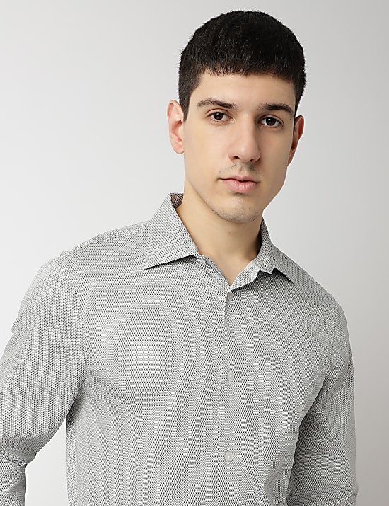 Pure Cotton Printed Spread Collar Shirt