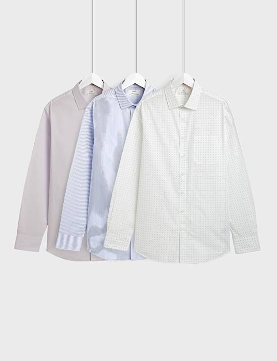 3pk Easy Iron Long Sleeve Shirts