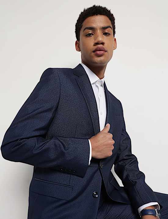 Textured Single-Breasted Blazer