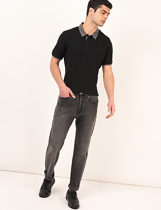 Cotton Mix Plain Regular Fit Jeans