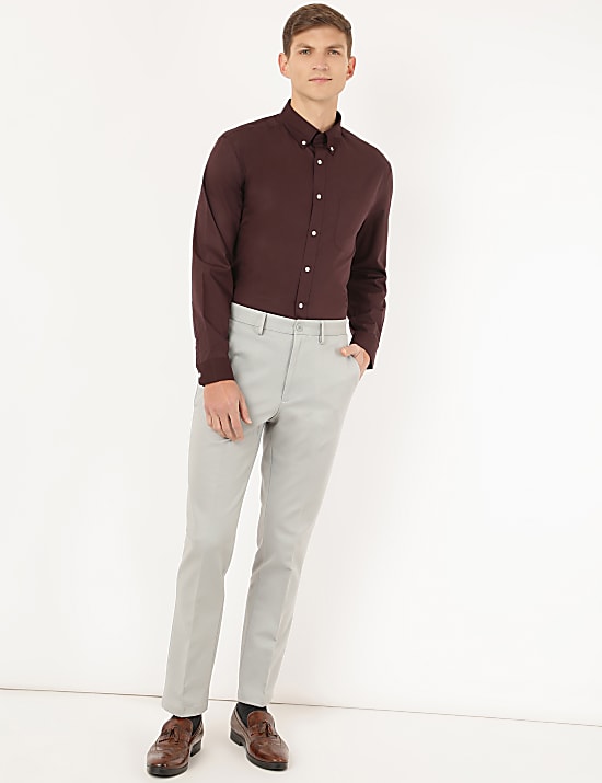 Cotton Mix Plain Regular Fit Trouser