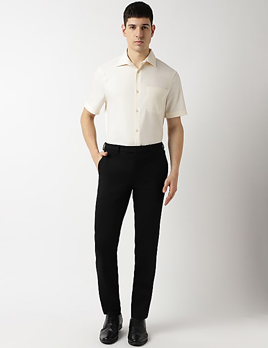 Slim Fit Plain Formal Trousers