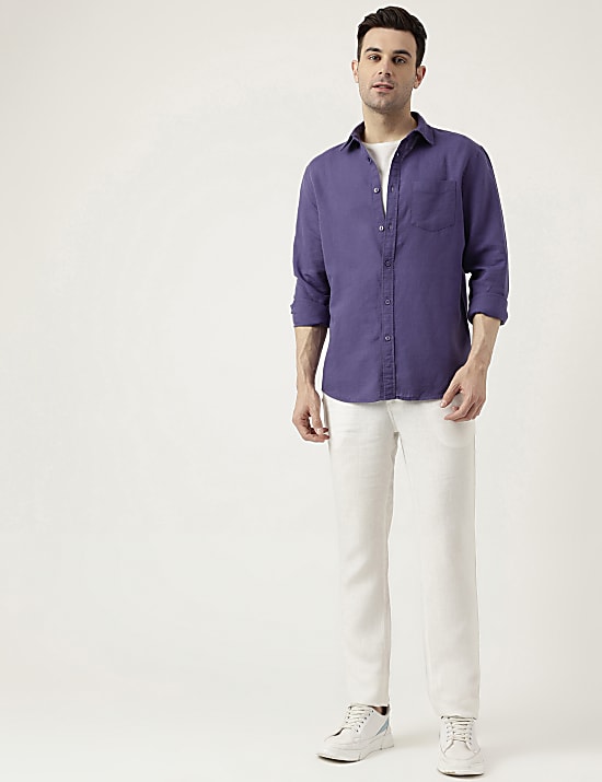 Relaxed Fit Solid Full Sleeves Shirt