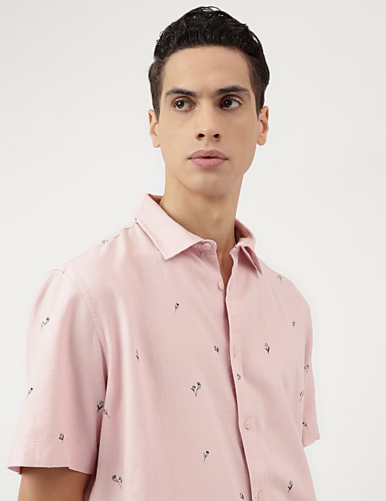 Relaxed Fit Spread Collar Shirt