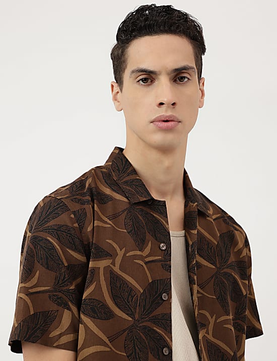 Modal Mix Spread Collar Shirt