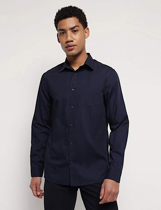 Pure Cotton Button Down Collar Shirt