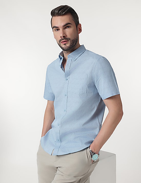 Pure Cotton Button Down Collar Shirt