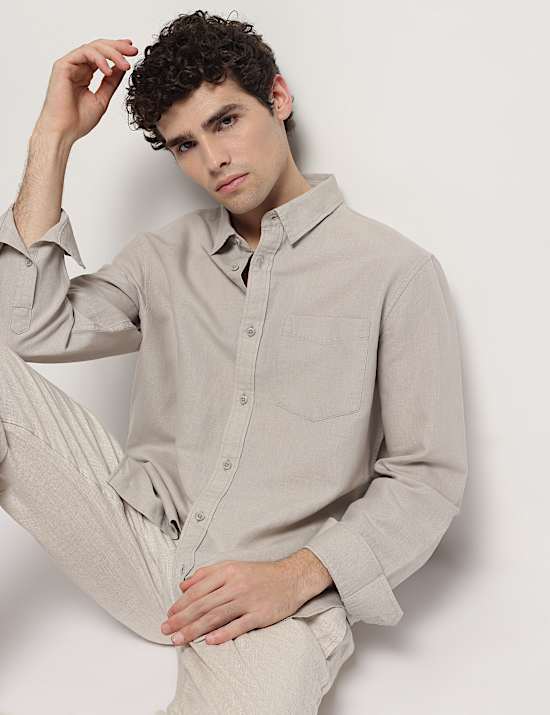 Linen Rich Relaxed Fit Shirt