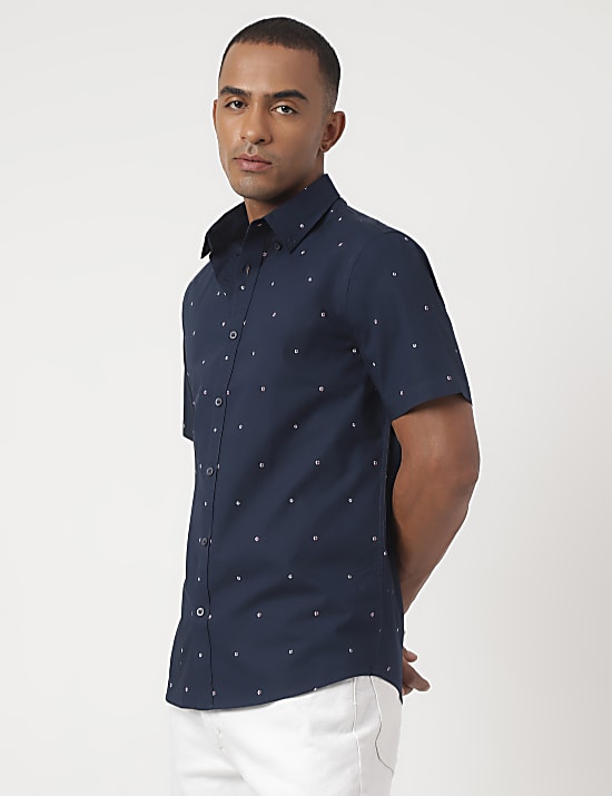 Pure Cotton Button-down Collar Shirt
