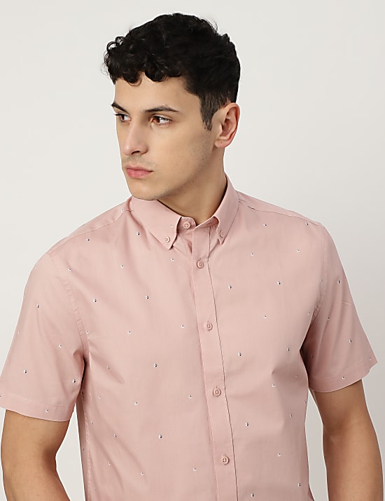 Pure Cotton Button-down Collar Shirt