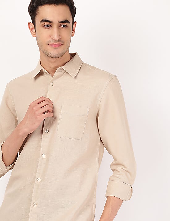 Linen Mix Classic Solid Shirt