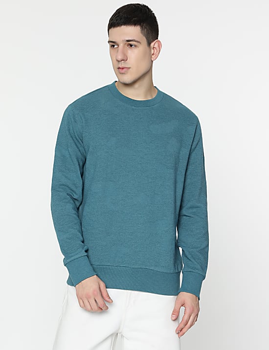 Cotton Rich Textured Sweatshirt