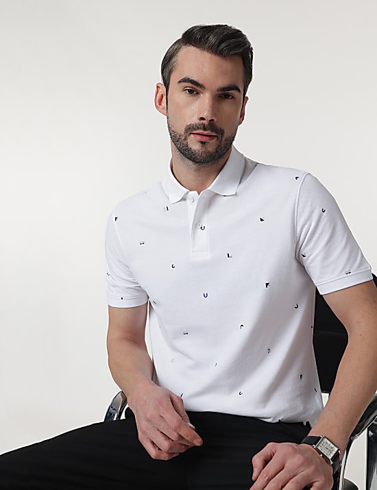 Pure Cotton Printed Half Sleeves Polo