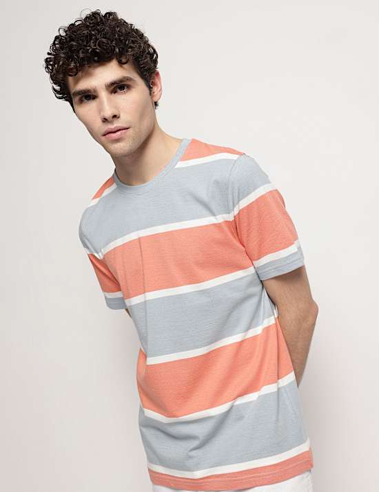 Pure Cotton Striped T-Shirt