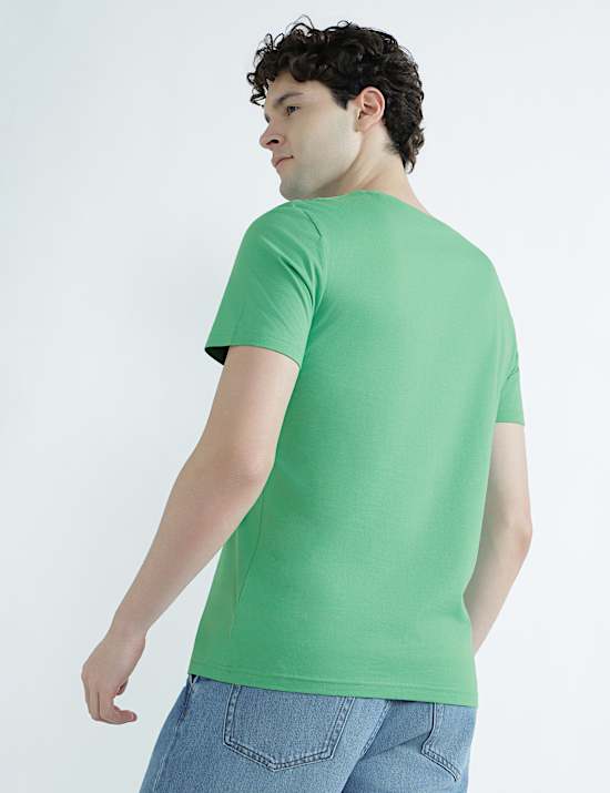 Pure Cotton Regular Fit Crew Neck T-Shirt