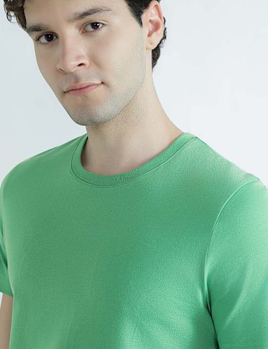 Pure Cotton Regular Fit Crew Neck T-Shirt