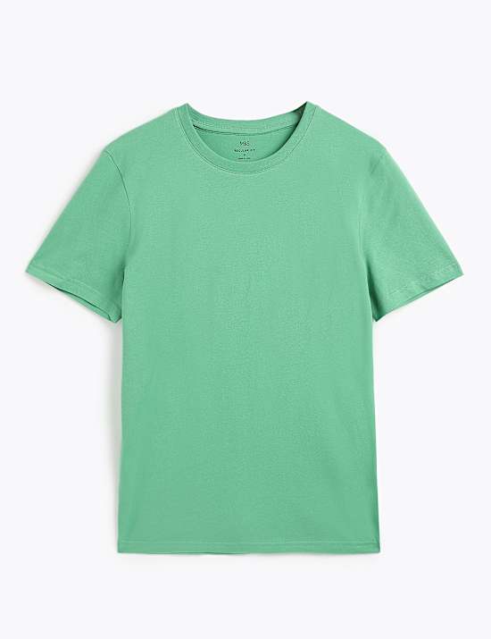 Pure Cotton Regular Fit Crew Neck T-Shirt
