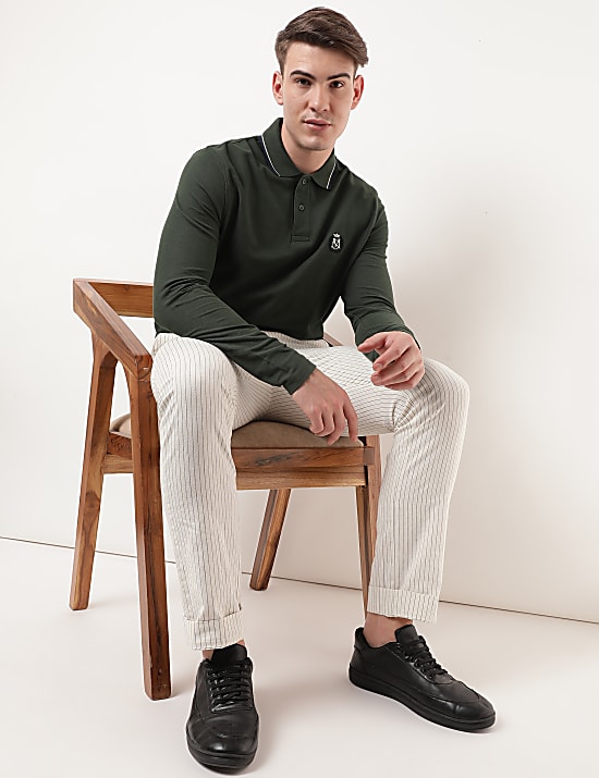 Pure Cotton Logo Polo Collar T-shirt