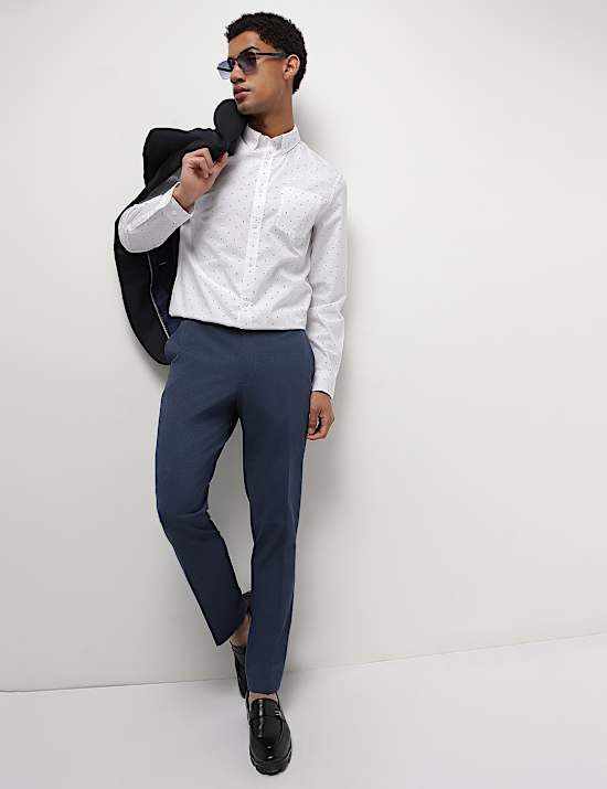 Mid Waist Slim Fit Formal Trousers