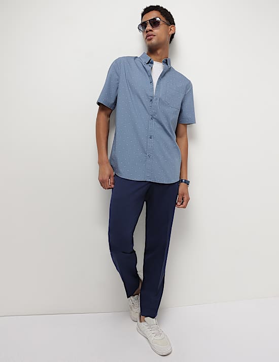 Mid Waist Slim Fit Stretch Trousers