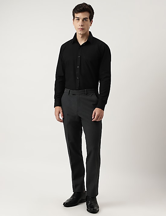 Tailored Fit Plain Trousers