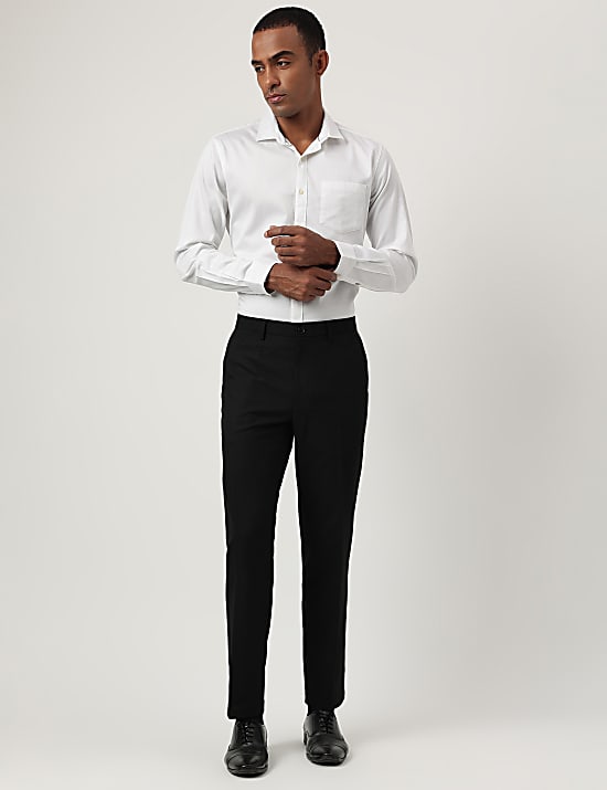 Slim Fit Plain Trousers